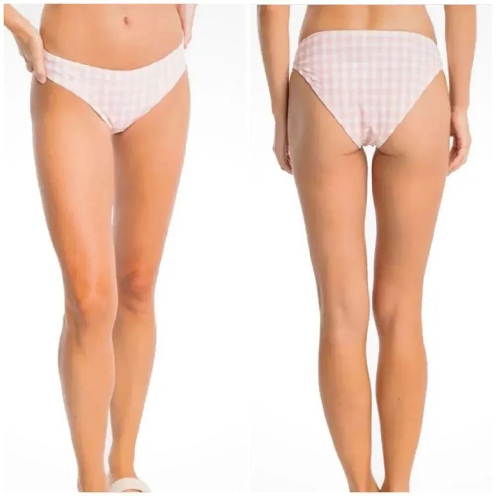 Southern Tide Womens Gingham Bikini Bottom size Large in Quartz Pink